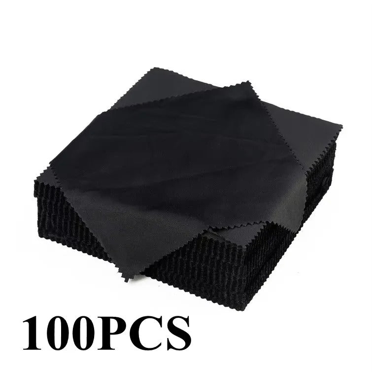 Set of 100 black cleaning cloths for smart glasses with camera and Bluetooth by votilo